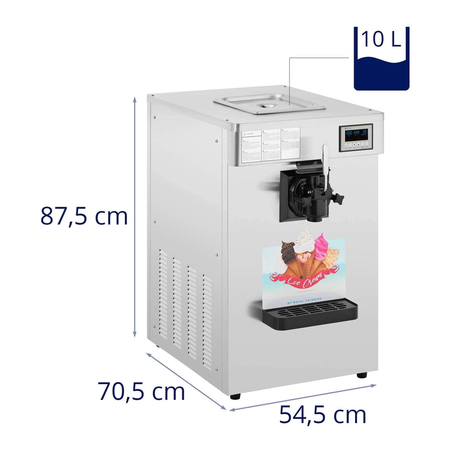 Softeismaschine Royal Catering RCSI-17 18L/h 1150W 10L Edelstahl gewerblich Gastronomie