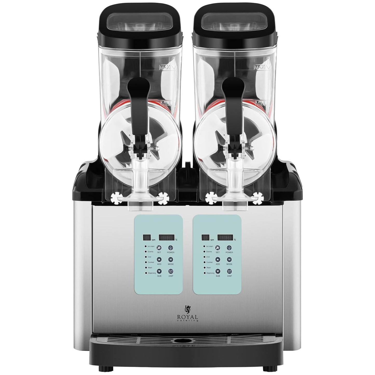 Slush Maschine 2×8L Royal Catering RCSL 2/6ICE gewerblich 450W LED Digital -7 bis +7°C