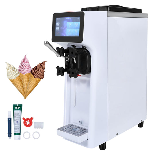 VEVOR Softeismaschine 10 L/h Gastronomie Edelstahl 4L Trichter Touchscreen Arbeitsplatte