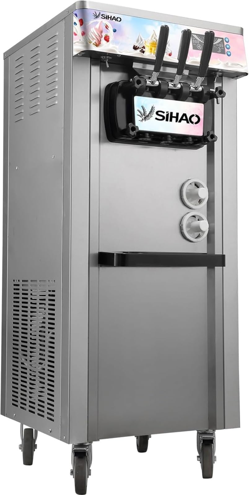 Softeismaschine 3 Geschmacksrichtungen ZHIMAI S20B 20L/h gewerblich Edelstahl LCD Display