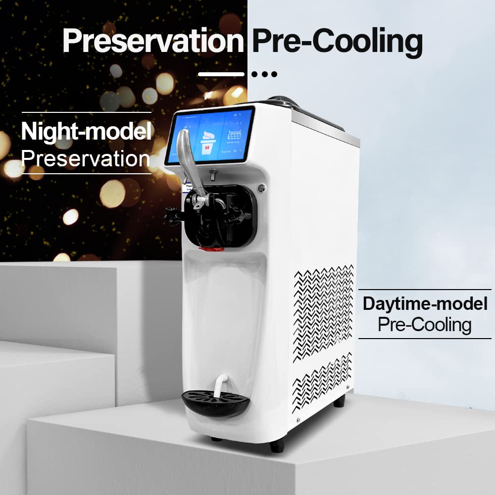 GSE Softeismaschine 1300W gewerblich – 18L/h, 6L Vorkühlung, 7" LCD-Display, flüsterleise