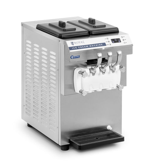 Softeismaschine 3 Geschmacksrichtungen 16 l/h 1350W 14,2L Edelstahl Royal Catering RCSI-18A