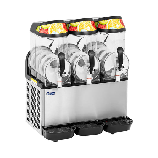 Slush-Maschine 3×12L gewerblich 960W LED-Beleuchtung Edelstahl Royal Catering RCSL 3/12A