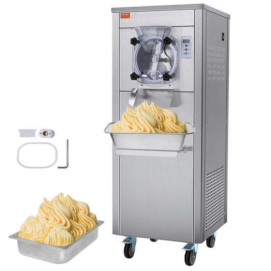 Eismaschine Gastronomie 18L/h 1800W Edelstahl, 6L Zylinder LED-Panel Softeis gewerblich