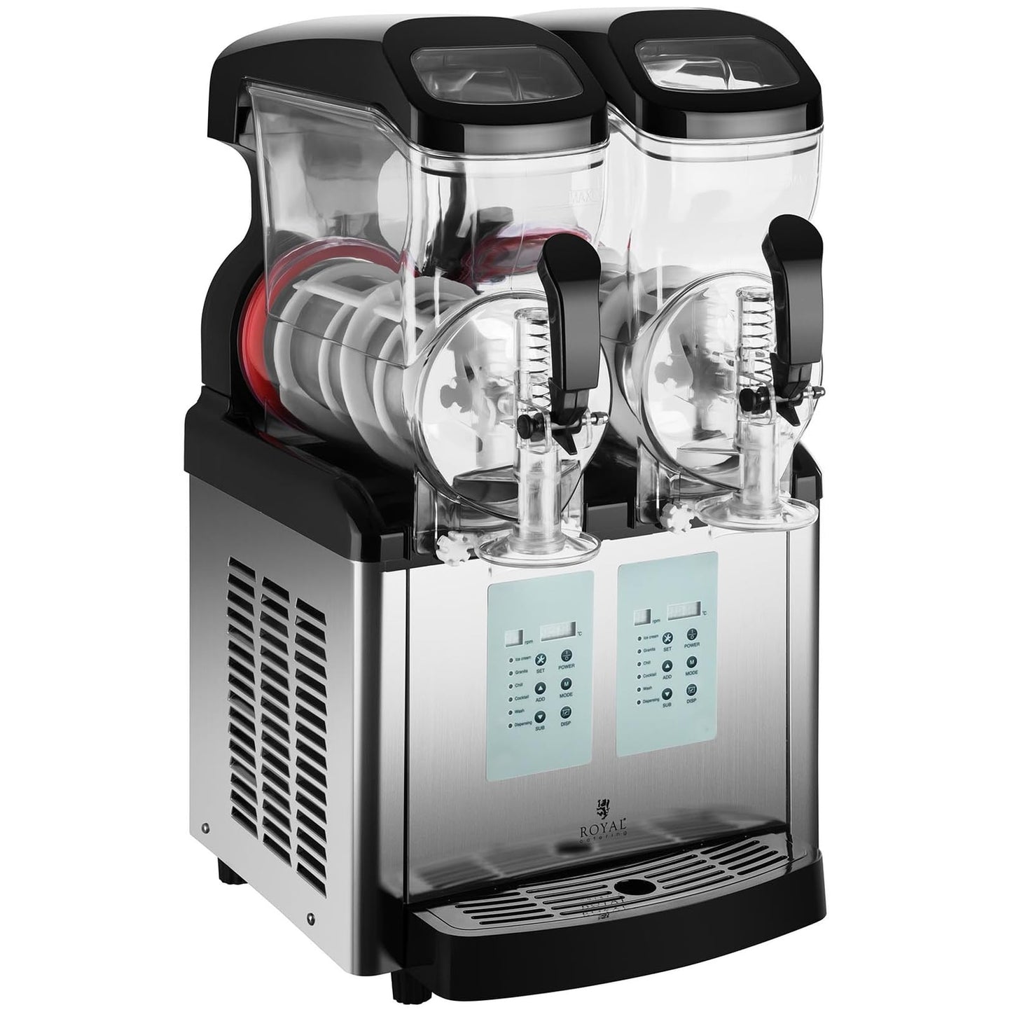 Slush Maschine 2×8L Royal Catering RCSL 2/6ICE gewerblich 450W LED Digital -7 bis +7°C